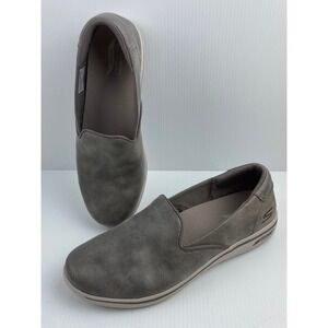 Skechers On-The-Go Slip On Shoes Womens 9.5 Dark Taupe Air Cooled Arch Fit